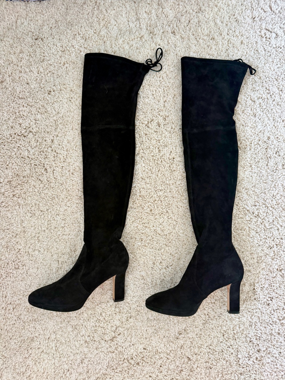 Stuart Weitzman Ledyland Black Suede Over the Knee OTK Boots - size 10 - Picture 5 of 7